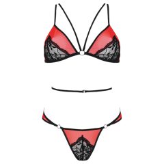 Passion Peony - Bra Set (Red-Black)