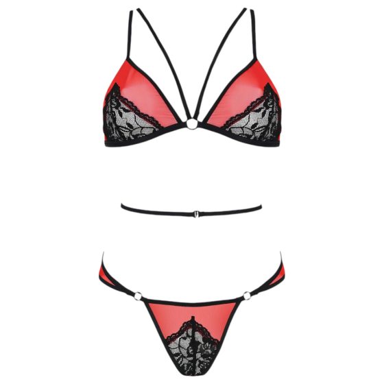 Passion Peony - Bra Set (Red-Black)