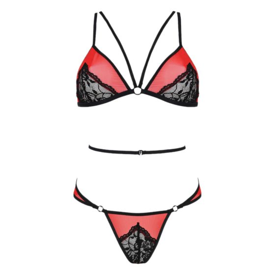 Passion Peony - Bra Set (Red-Black)