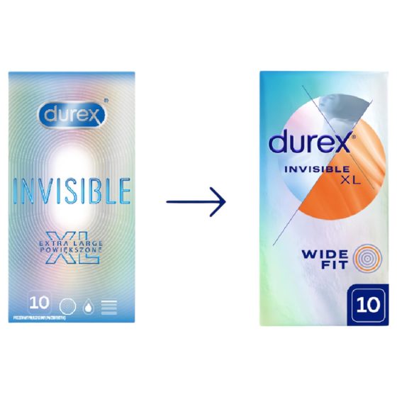 Durex Invisible XL - Extra Large Condoms (10 pcs)