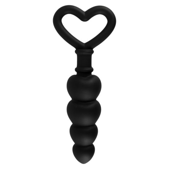 / Magic Shiver Heart-shaped anal dildo with pearls (black)