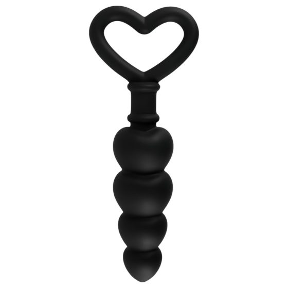 Feel the Magic Shiver - Heart-Shaped Anal Dildo (Black) - Eco Packaging