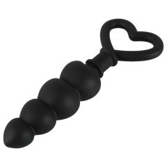   Feel the Magic Shiver - Heart-Shaped Anal Dildo (Black) - Eco Packaging