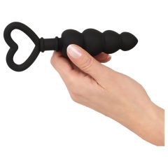   Feel the Magic Shiver - Heart-Shaped Anal Dildo (Black) - Eco Packaging