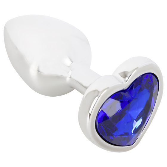 Magic Shiver - metal anal plug with gem (blue)