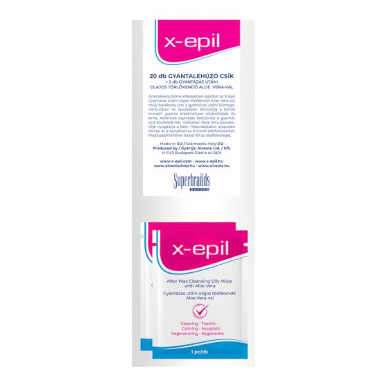 X-Epil - Wax Strips (20 pcs), with Oil Wipes (2 pcs)