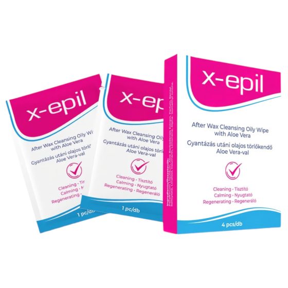 X-Epil - After Waxing Oil Wipes with Aloe Vera (4 pcs)