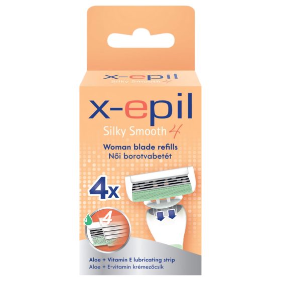 X-Epil Silky Smooth - Women's 4-Blade Razor Refills (4-Pack)