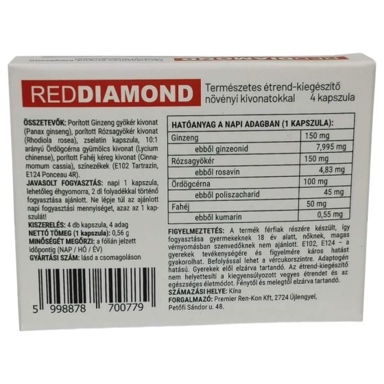 Red Diamond - Natural Dietary Supplement for Men (4pcs)