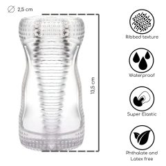   Desirel Vertigo - masturbator with ribbed inner surface (transparent)