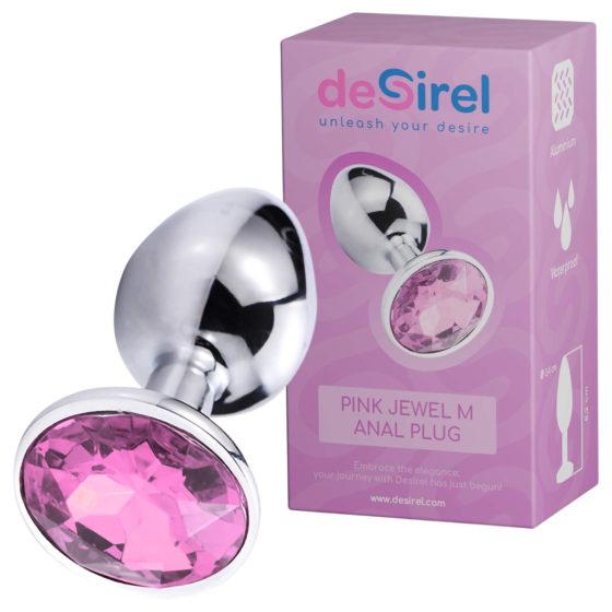 Desirel Pink Jewel M - Anal Plug (Silver-Pink)