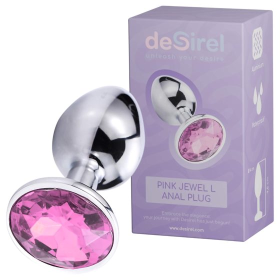 Desirel Pink Jewel L - Anal Plug (Silver-Pink)