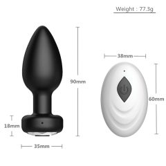   Desirel Easy Obsidian - Rechargeable, Remote-Controlled Anal Vibrator (Black)