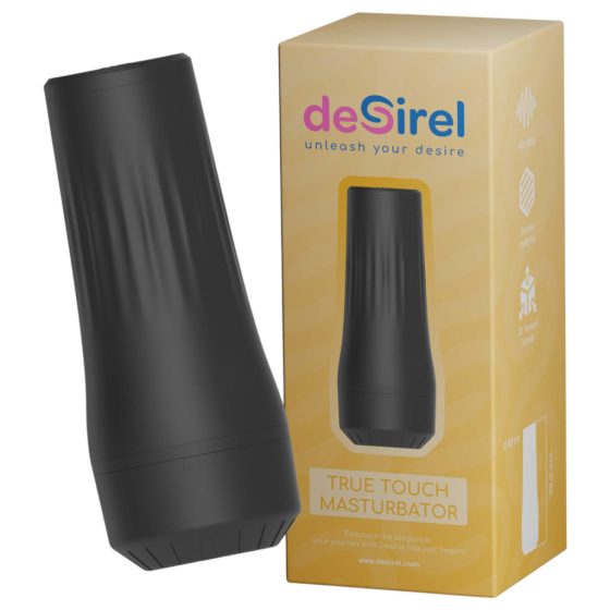 Desirel True Touch - Realistic Vibrating Pocket Pussy (Natural-Black)