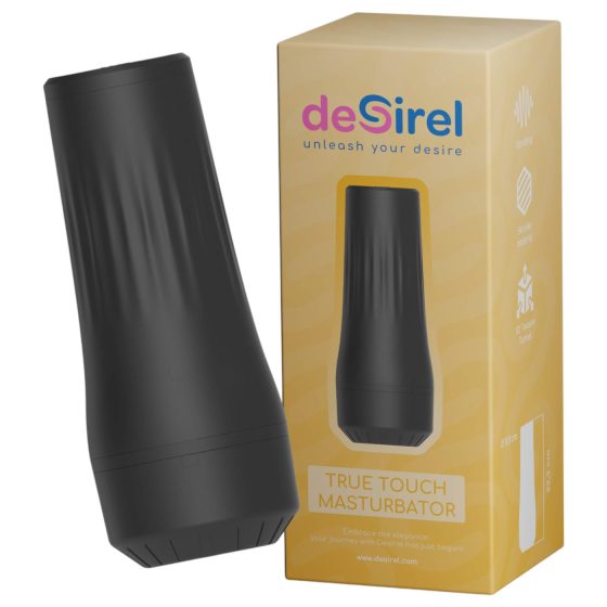 Desirel True Touch - Lifelike Vibrating Masturbator in Case (Natural-Black)