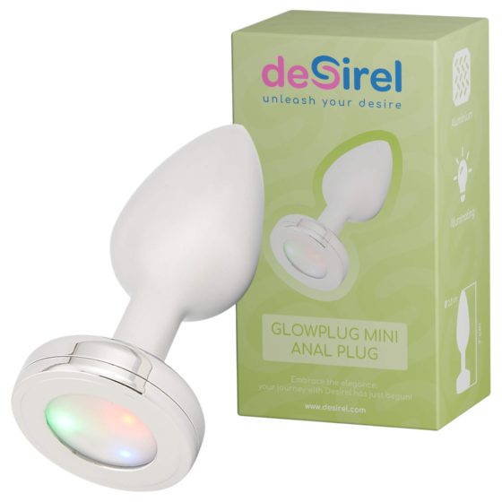 Desirel GlowPlug - Light-Up Anal Plug - Small (Silver)