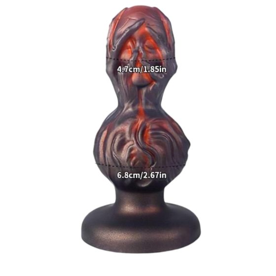 OgazR - Textured Anal Dildo - 10.5cm (Red-Black)