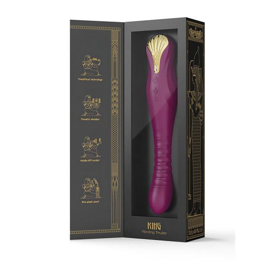 ZALO King - Rechargeable, Waterproof Thrusting Vibrator (Purple)