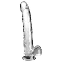 King Cock Clear 11 - Testicle Dildo (Transparent)