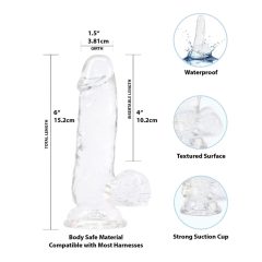   Addiction Crystal - Footed Bulbous Dildo (Transparent) - 15cm