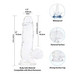   Addiction Crystal - Footed Bulbous Dildo (Transparent) - 15cm