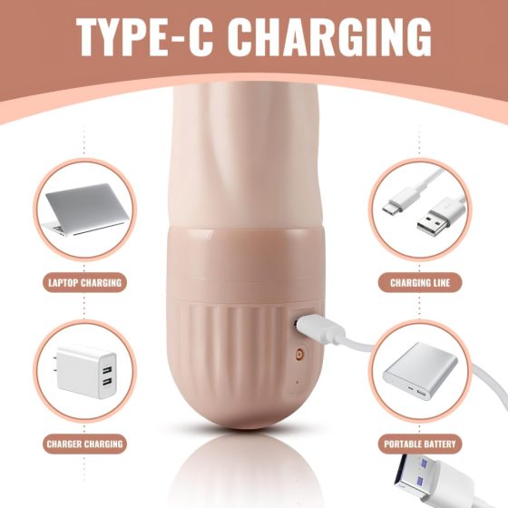 Lonely - Rechargeable Suction, Vibrating Mouth Masturbator (Natural)