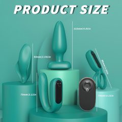   Sex HD - Rechargeable, Radio-Controlled, 4-Piece Vibrator Set (Turquoise)