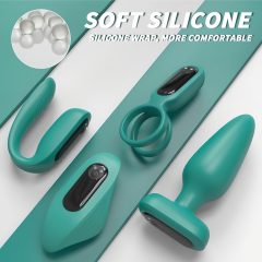   Sex HD - Rechargeable, Radio-Controlled, 4-Piece Vibrator Set (Turquoise)