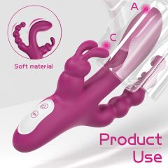   Sex HD Joker - rechargeable, waterproof triple vibrator (lilac)