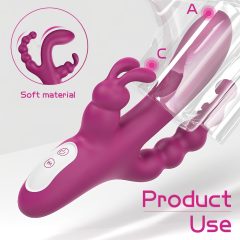   Sex HD Joker - Rechargeable, Waterproof Triple-Arm Vibrator (Purple)