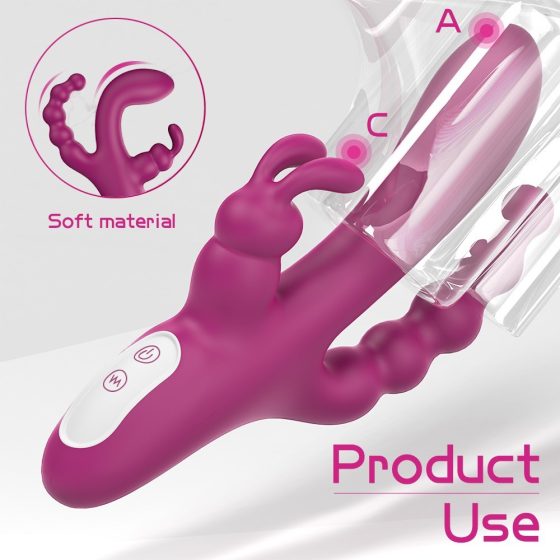 Sex HD Joker - Rechargeable, Waterproof Triple-Arm Vibrator (Purple)