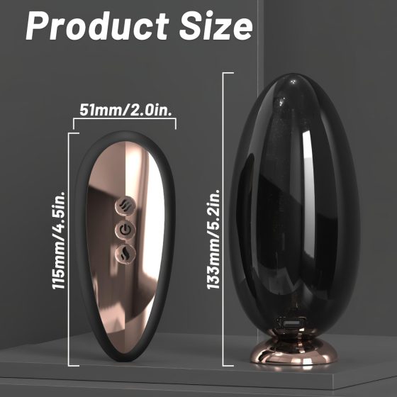 Sex HD Mirror - Warming Licking Vibrator (Black)