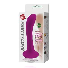   Pretty Love Anal Plug - Suction Cup, Curved Anal Dildo (Pink)