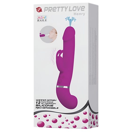 Pretty Love Henry - Rechargeable, Clitoral Arm, Squirting Vibrator (Pink)