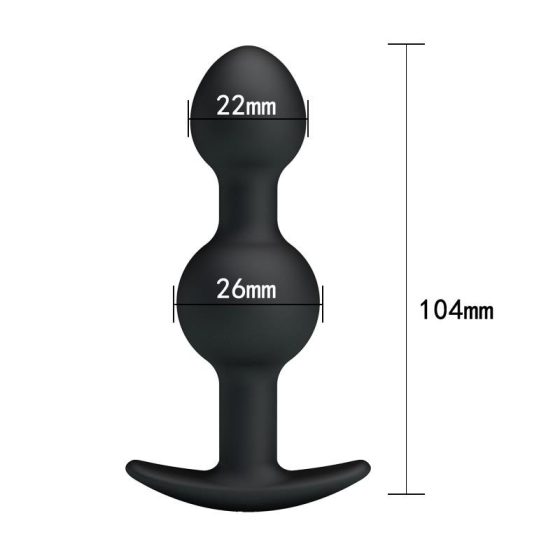 Pretty Love - Internal Ball Anal Dildo (Black)