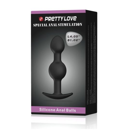 Pretty Love - Internal Ball Anal Dildo (Black)