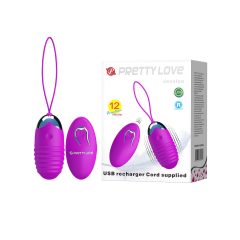   Pretty Love Jessica - Rechargeable Remote Control Vibrating Egg (Purple)