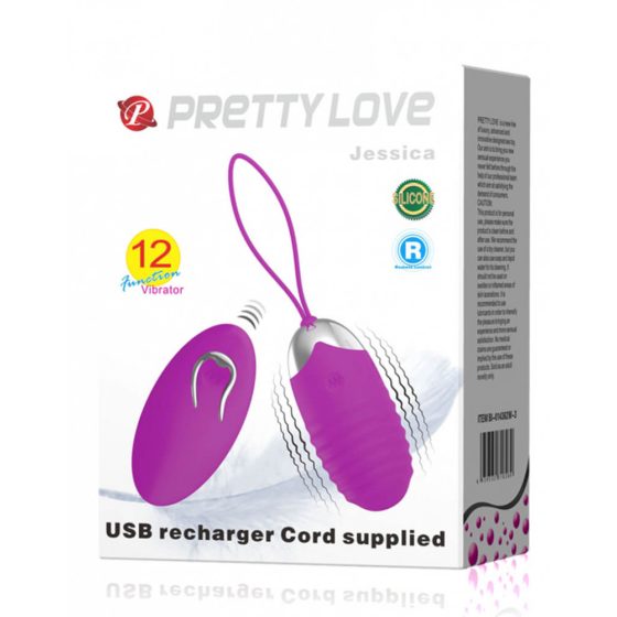 Pretty Love Jessica - Rechargeable Radio Vibrating Egg (purple)