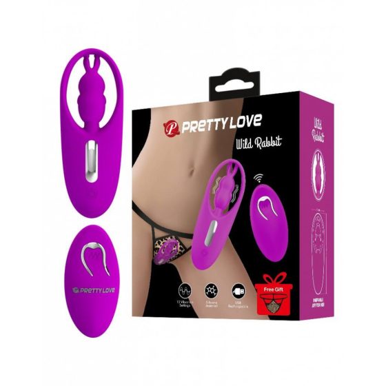 Pretty Love Wild Rabbit - Rechargeable, Wireless Bunny Clitoral Stimulator (Pink)