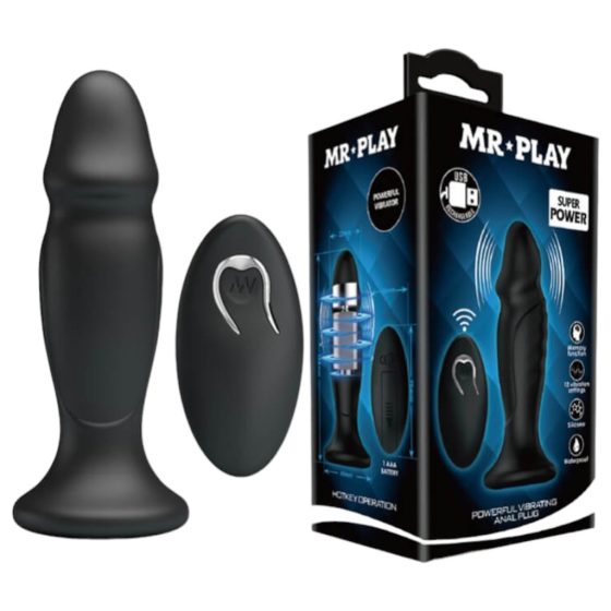 MR. PLAY - Rechargeable Radio-Controlled Anal Vibrator (Black)