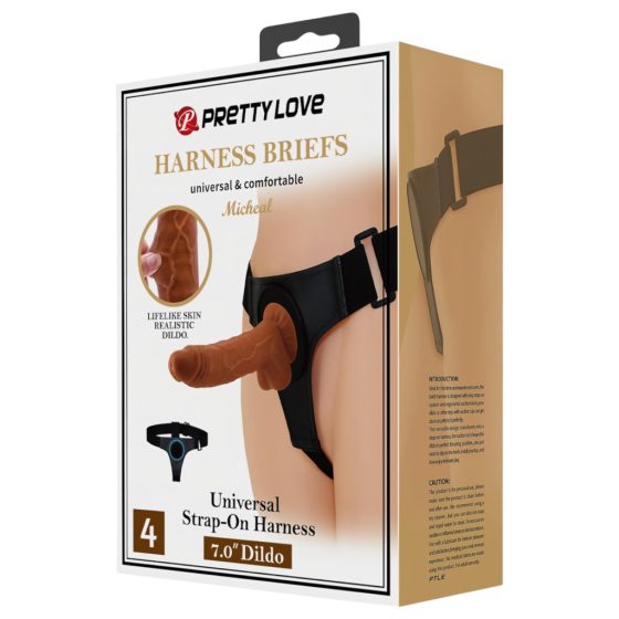 Pretty Love Harness - Universal Strap-On with Dildo - 17 cm (Black)