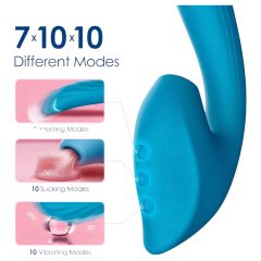 Waterproof G-spot Vibrator and Clitoral Stimulator (Blue)