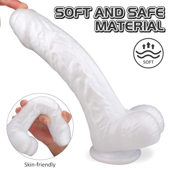 Sex HD Martin - Suction Cup, Realistic Dildo with Balls (White)