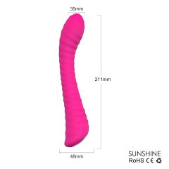   Sex HD Sunshine - Rechargeable, Ribbed G-Spot Vibrator (Pink)