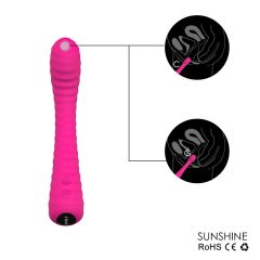   Sex HD Sunshine - Rechargeable, grooved G-spot vibrator (pink)