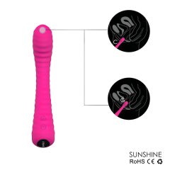 Sunshine HD - Rechargeable Ribbed G-Spot Vibrator (Pink)