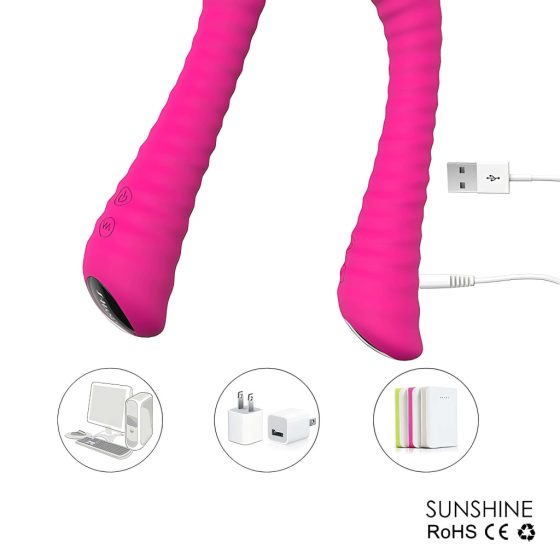 Sunshine HD - Rechargeable Ribbed G-Spot Vibrator (Pink)