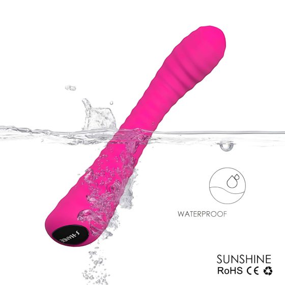 Sunshine HD - Rechargeable Ribbed G-Spot Vibrator (Pink)