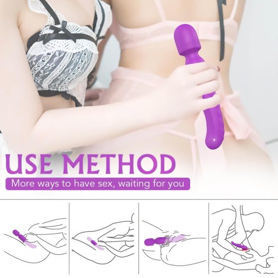 HD Iris - Rechargeable Dual Motor Warming Massage Vibrator (Purple)