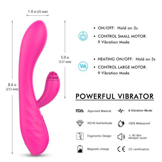 Sex HD Muses - Rechargeable, Waterproof Warming Vibrator (Pink)